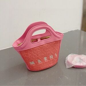 Marni Pink Woven Tote